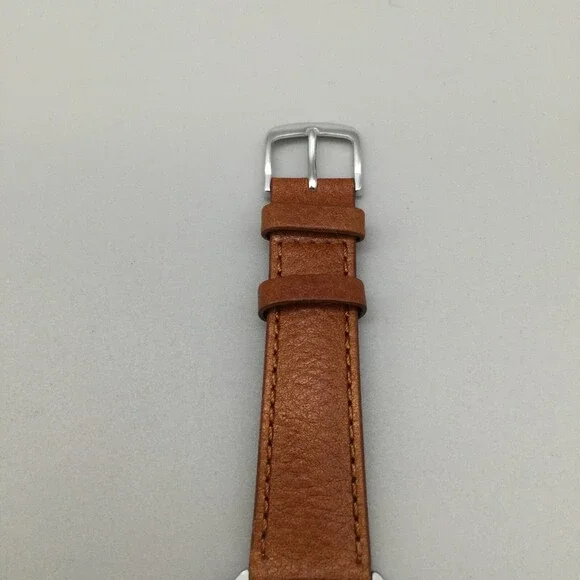 Vintage Timex Electric Watch Men 37mm Silver Tone A Cell Leather New Battery